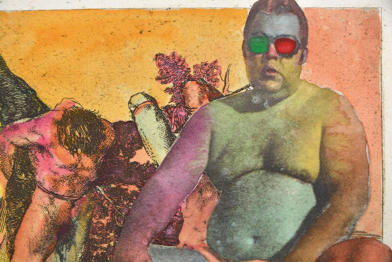 JAKE CHAPMAN - TO LIVE AND THINK PIGS (41/50)
Date of creation: 2022
Medium: Hand watercolour on digital print
Edition number: 41/50
Size: 18.3 x 24.2 cm
Condition: In mint conditions, never framed
Hand watercolour on digital print made of Colorplan