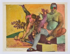 Jake Chapman TO LIVE AND THINK PIGS (41/50). Watercolor, Goya Disasters of War