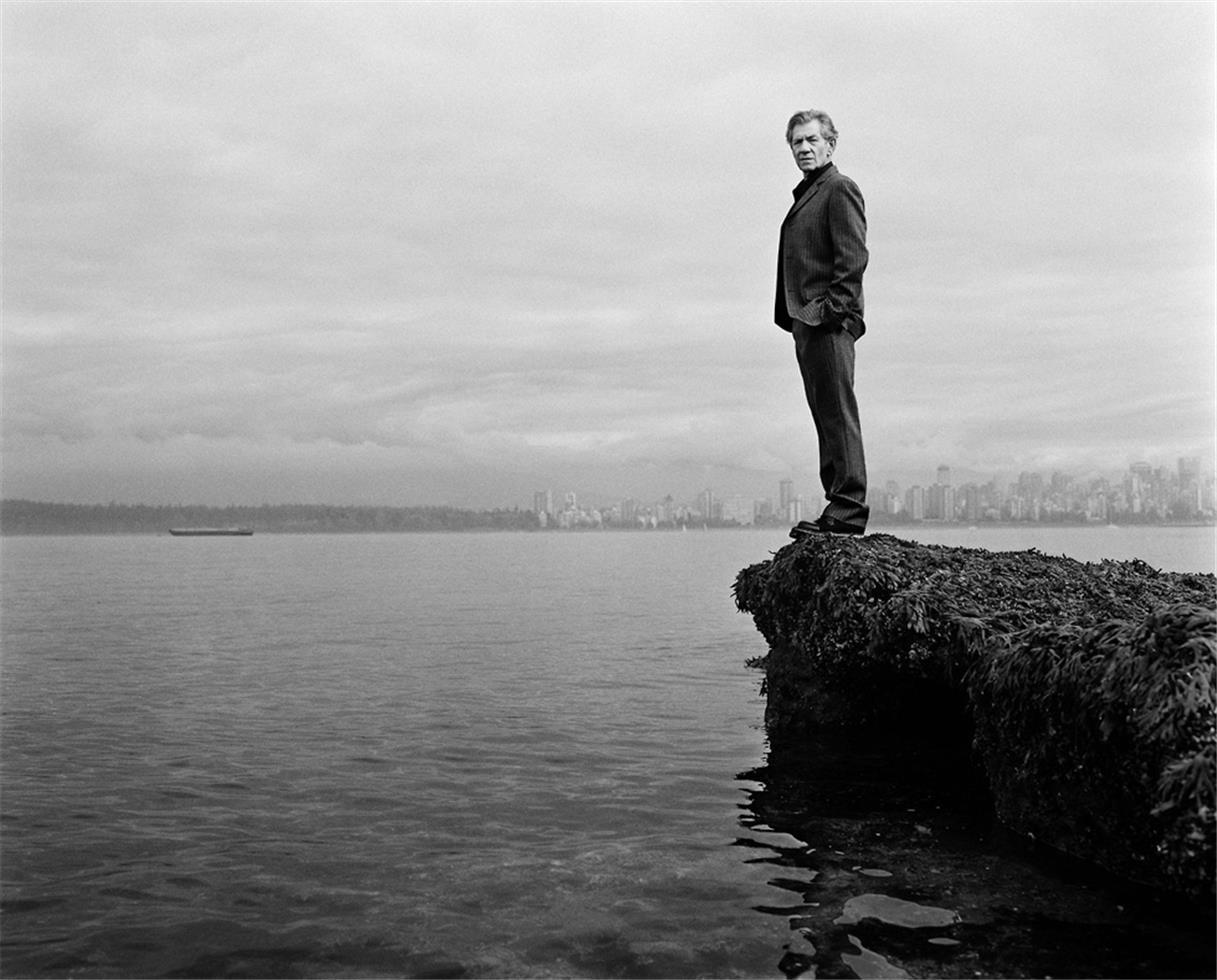 Jake Chessum Black and White Photograph - Ian McKellen, Vancouver, BC