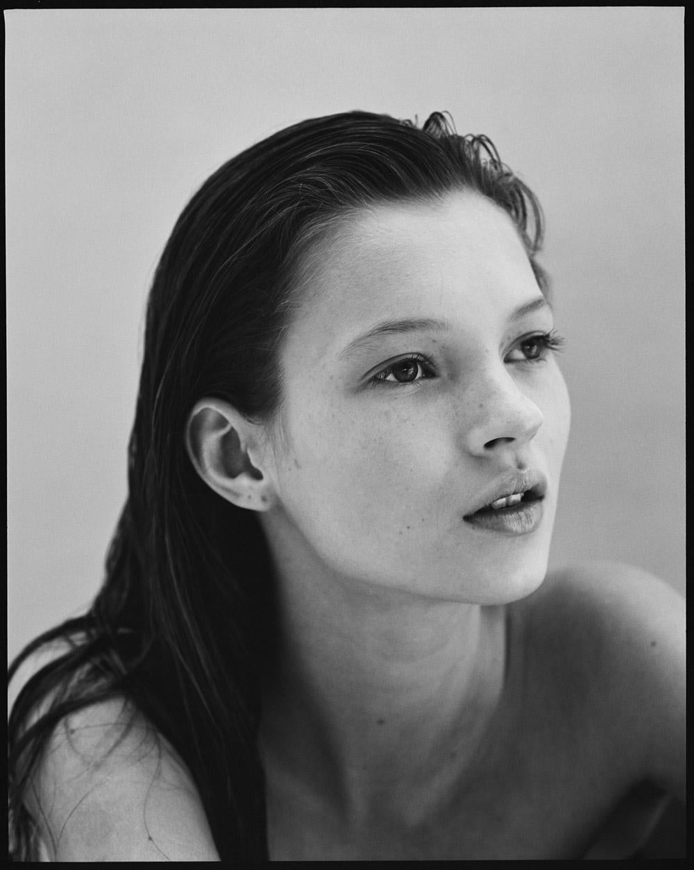 Jake Chessum Black and White Photograph - Kate Moss At 16  No.2