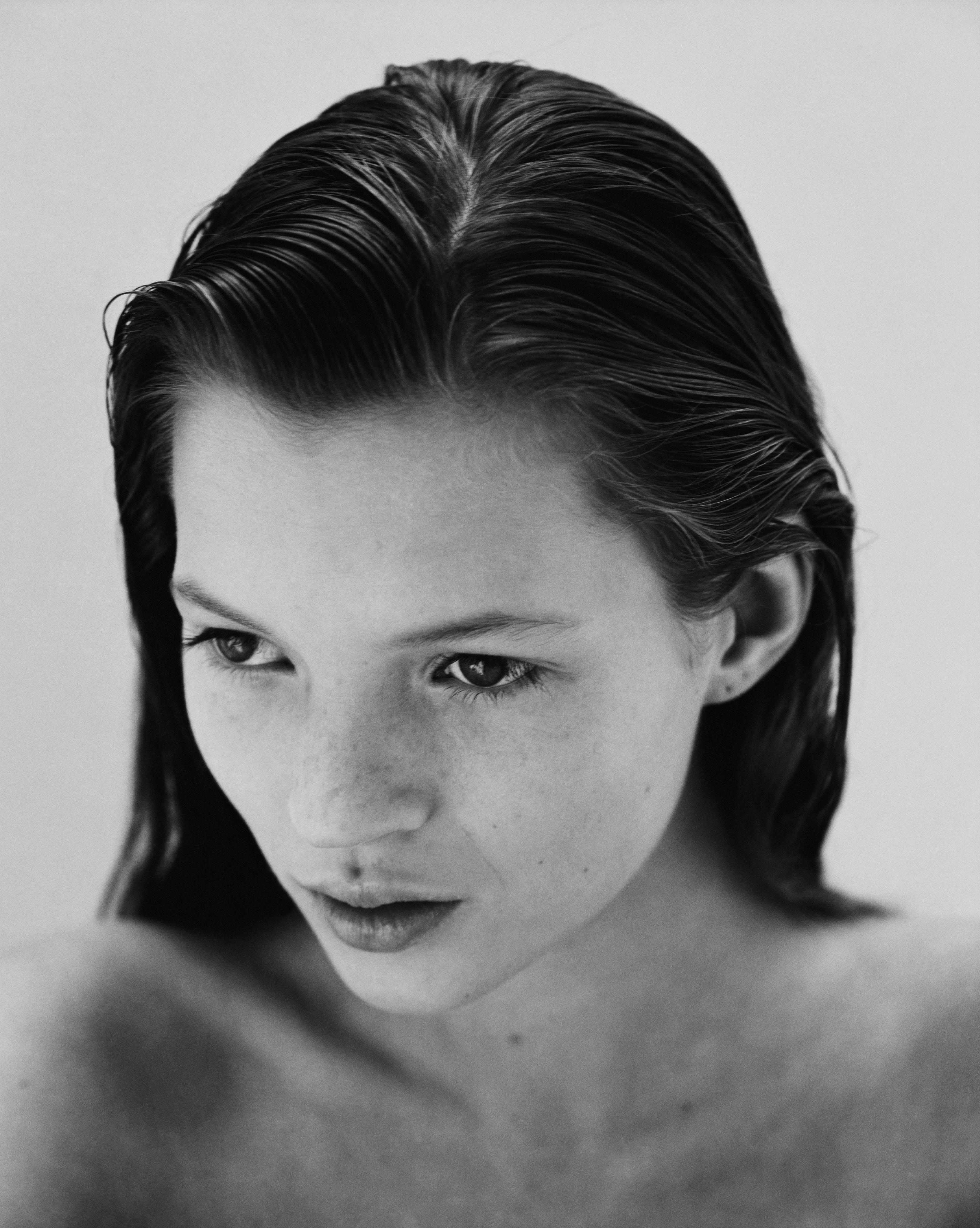 Jake Chessum Black and White Photograph - Kate Moss at sixteen