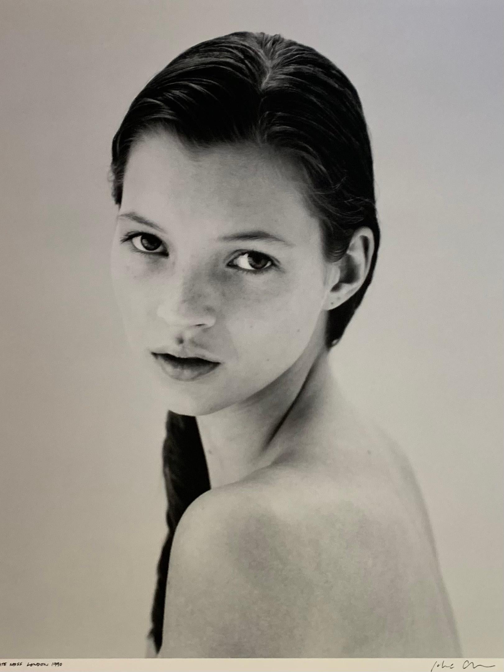 Jake Chessum Portrait Photograph - "Kate Moss London" Signed Limited Edition Framed Archival Pigment Print 