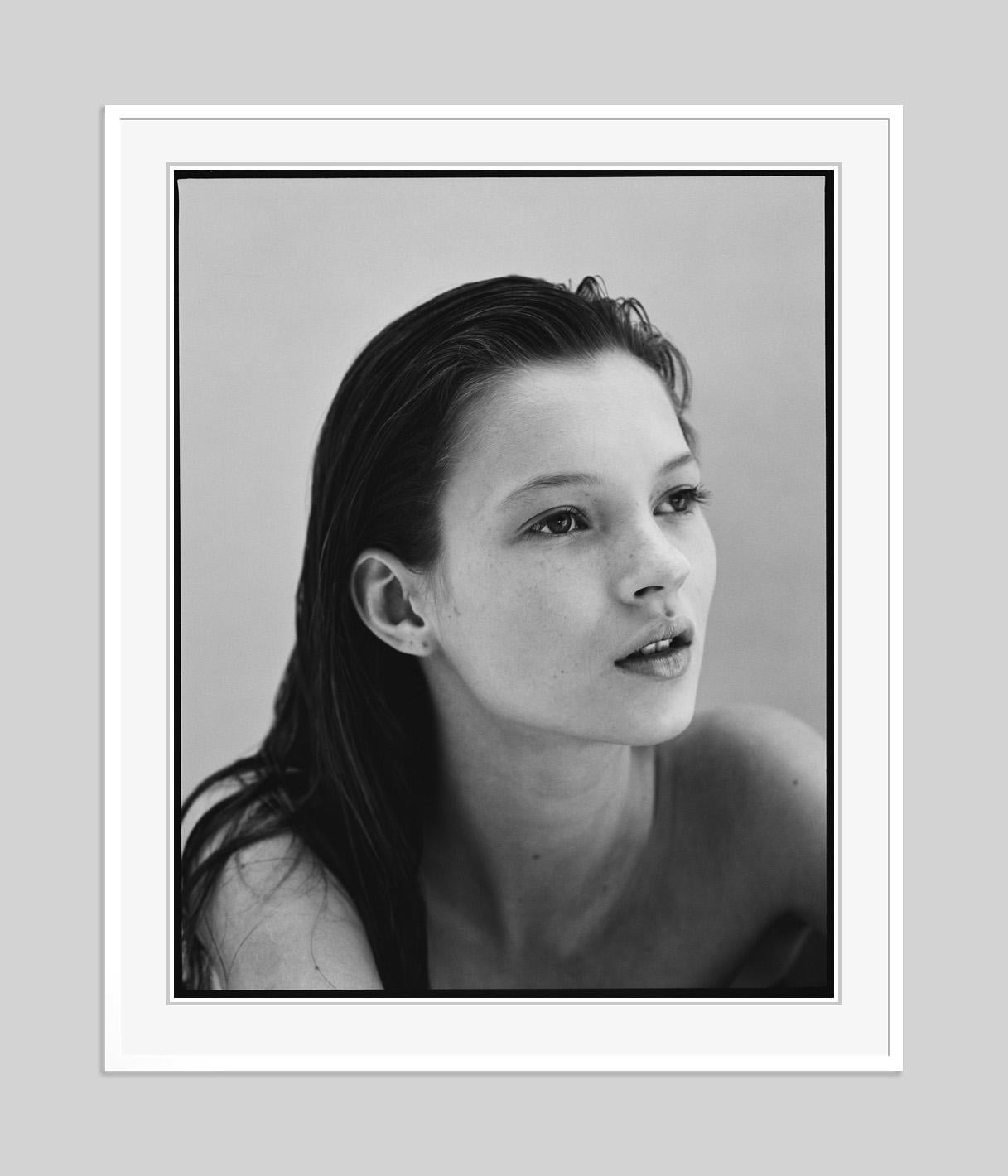 Kate Moss at 16 Side View -  Framed Archival Pigment Print  - Photograph by Jake Chessum