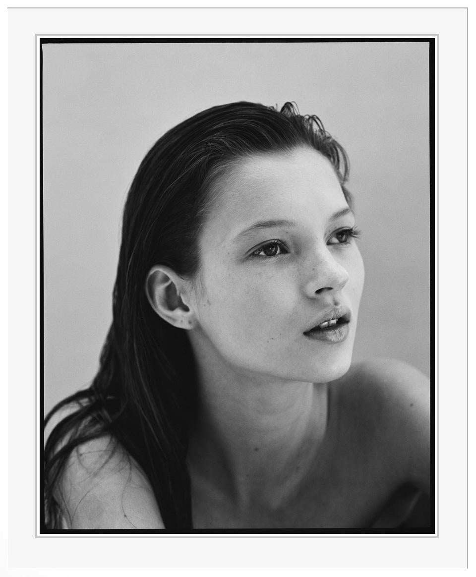 Jake Chessum Portrait Photograph - Kate Moss at 16 Side View -  Framed Archival Pigment Print 