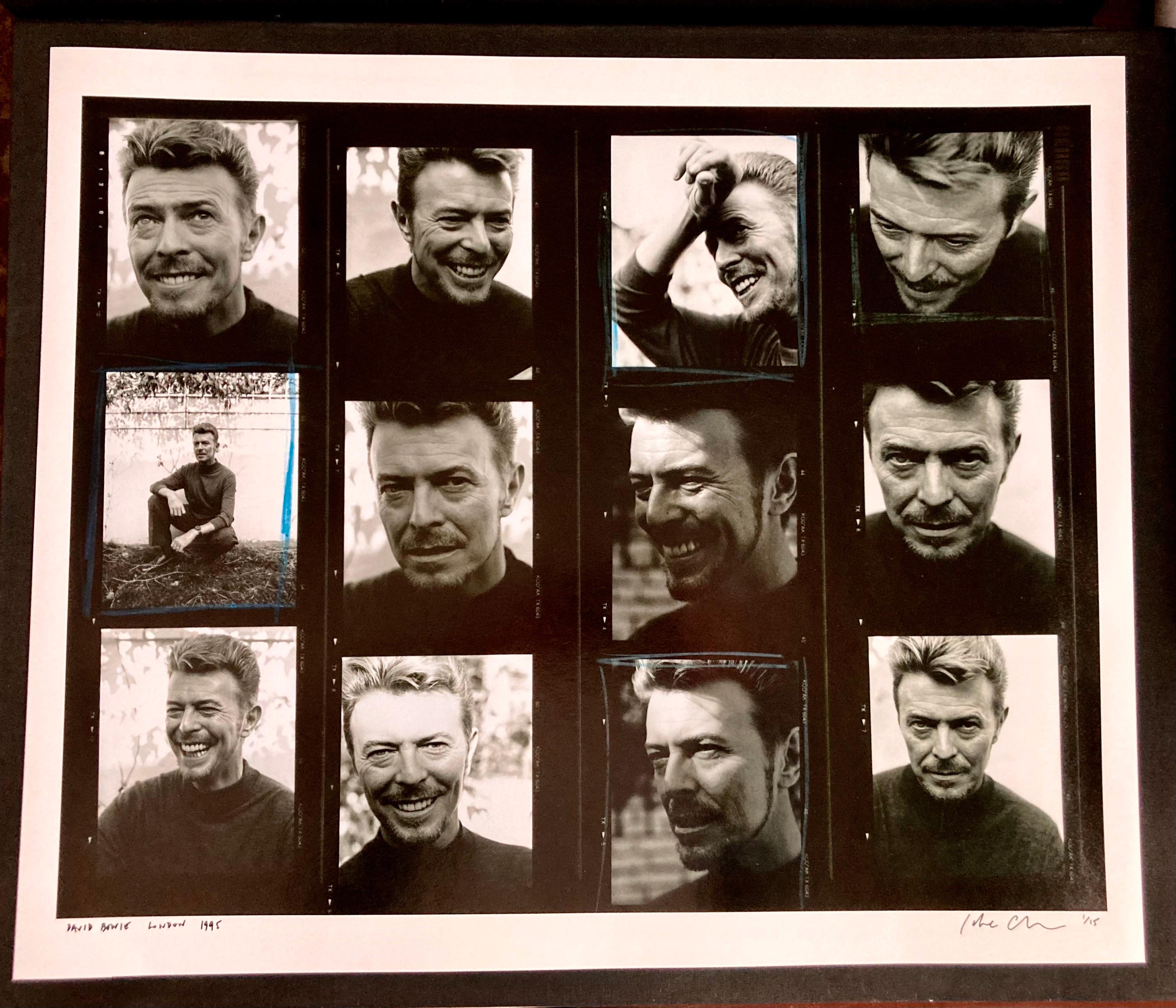 Jake Chessum Black and White Photograph - Previously unseen David Bowie 20x24" contact sheet. First print of the edition