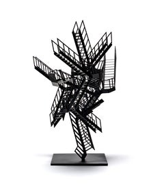 Escalation Incident, Contemporary Staircase sculpture, in black