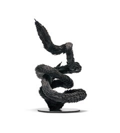 "untitled" sculpture, Steel contemporary snake sculpture in black