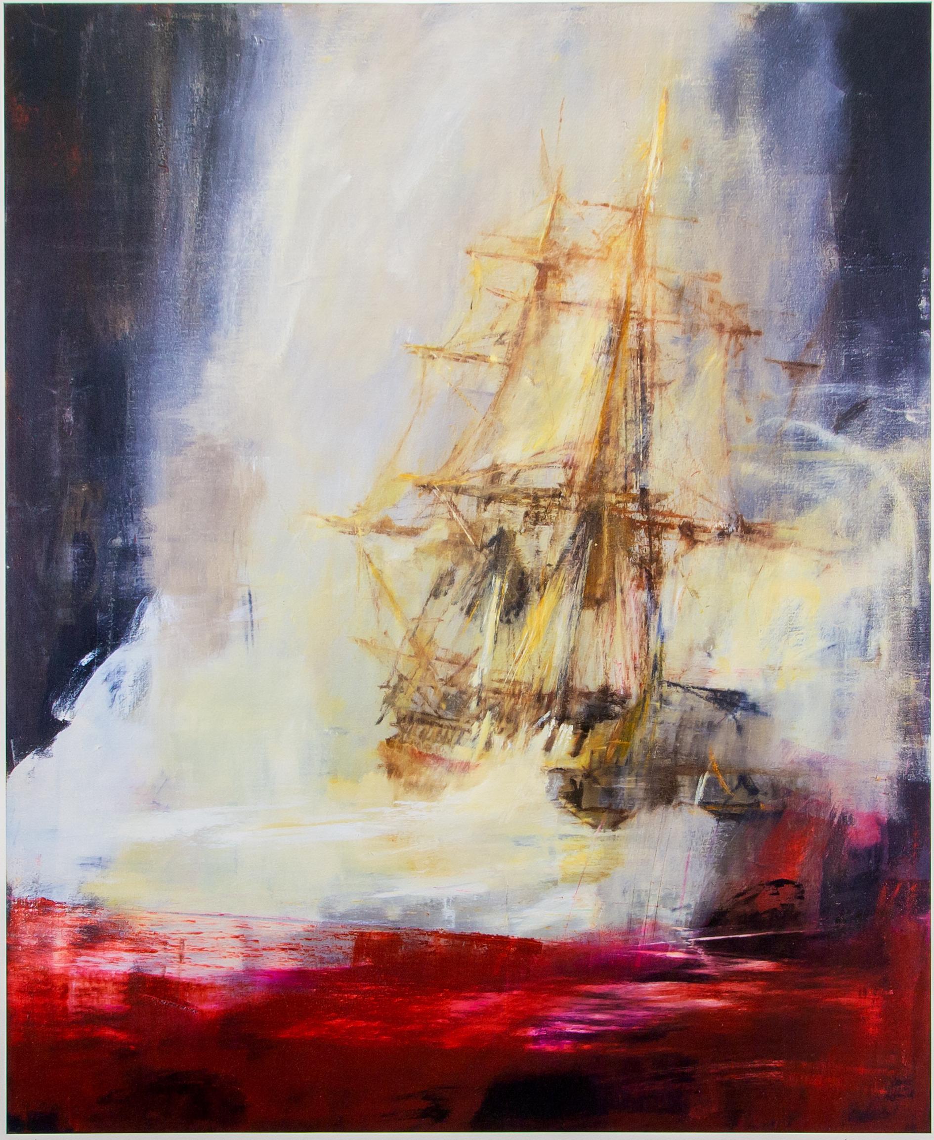Paesaggio marino con cremisi - Print di Jake Wood-Evans