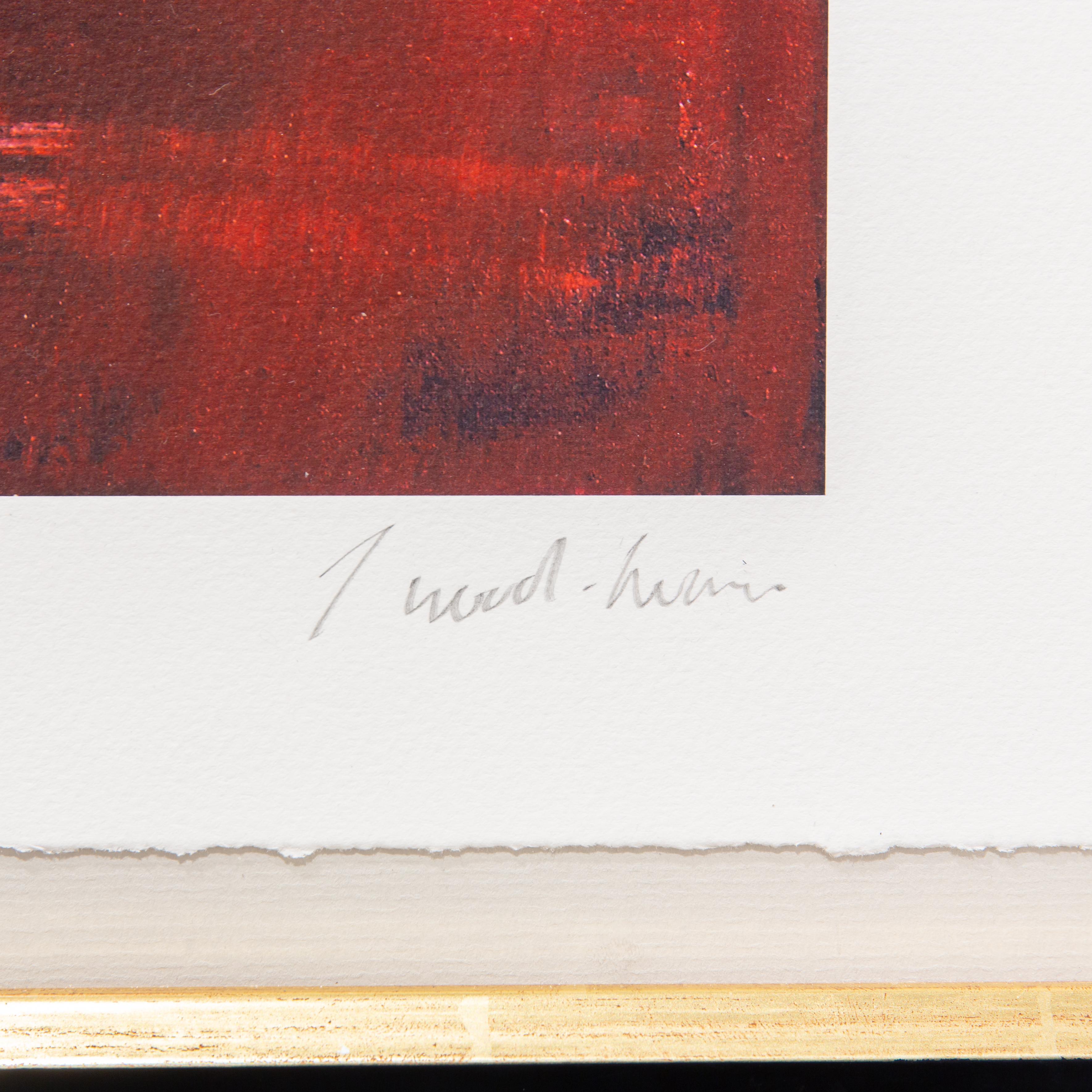 Paesaggio marino con cremisi - Landscape Print Beige di Jake Wood-Evans