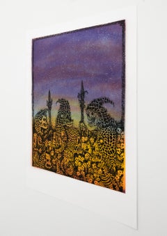 « Jake Yeager Untitled 10 » aérosol et sérigraphie, crânes et animaux