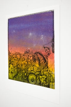 aerosol 5" Jake Yeager Untitled, monogravure sérigraphiée, crâne, animalière