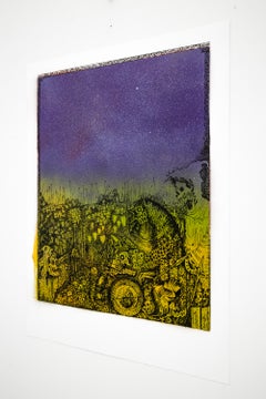 aerosol 8" Jake Yeager Untitled, monogravure sérigraphiée, crâne, animalière