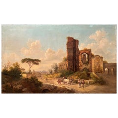 Jakob Alt Roman Landscape with Ruins and Figures