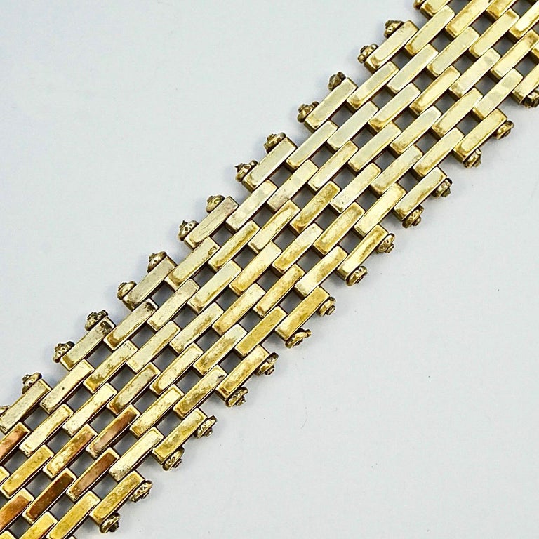 Bracelet Art Déco Jakob Bengel - Collection Bijoux Moderniste, Métal Doré - Occasion