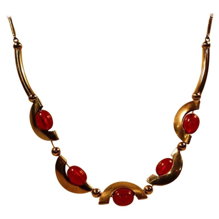 Jakob Bengel necklace in chrome and bakelite, c. 1920 For Sale