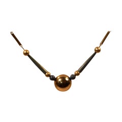 Jakob Bengel necklace in chrome and galalith, 1920s