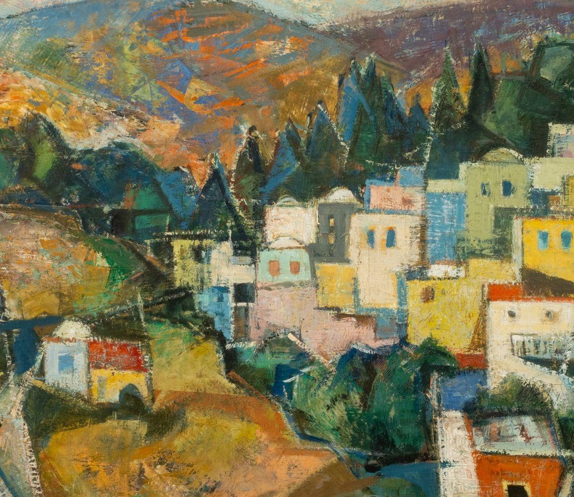 Dörfliche Landschaftsszene (Moderne), Painting, von Jakob Eisenscher