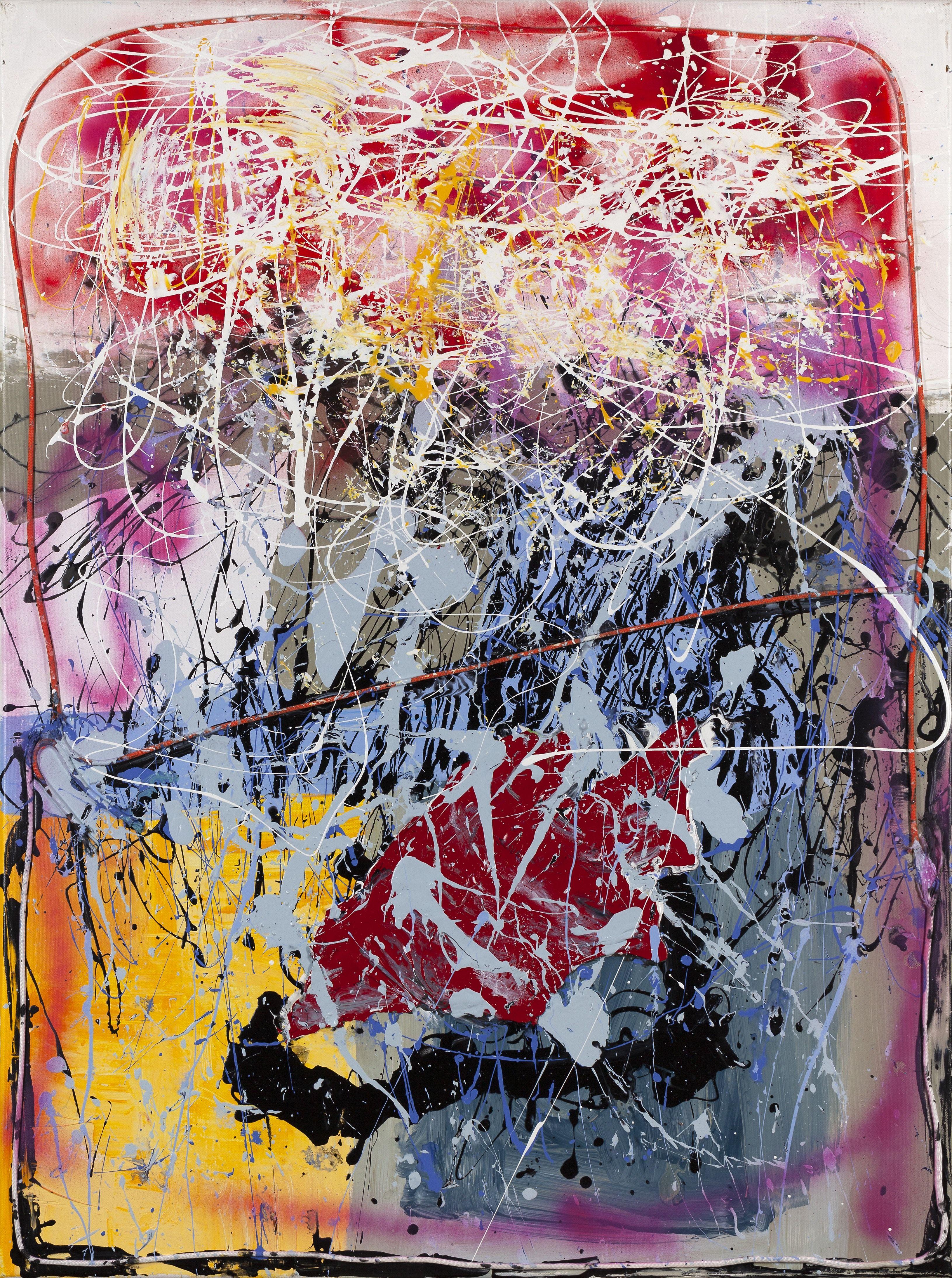 Linea arancione, tecnica mista su tela - Mixed Media Art di Jakob Gold