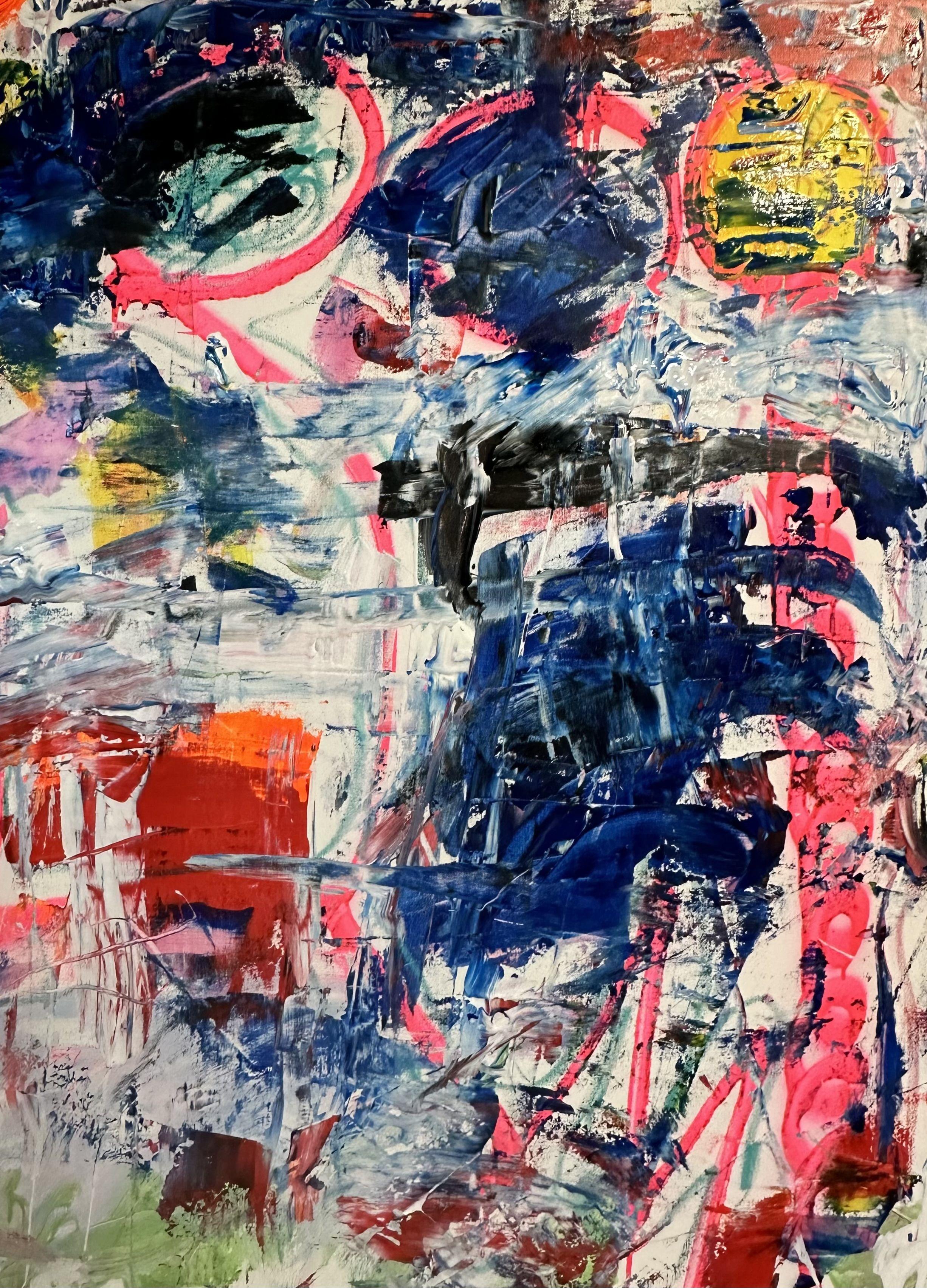 Sentieri d'ambra, Pittura, Acrilico su tela - Painting di Jakob Gold