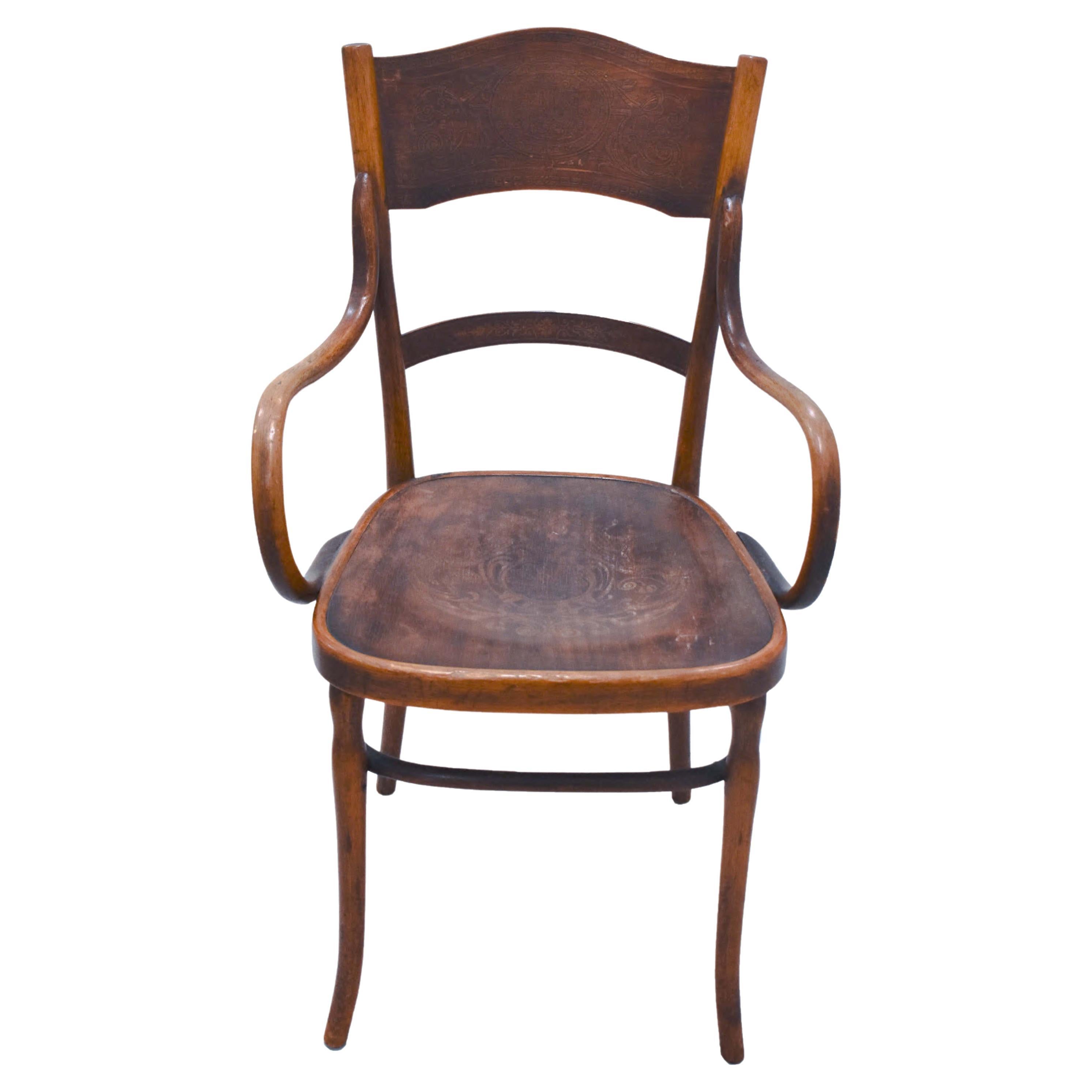 Jakob & Josef Kohn Fancy Back and Seat Chair For Sale