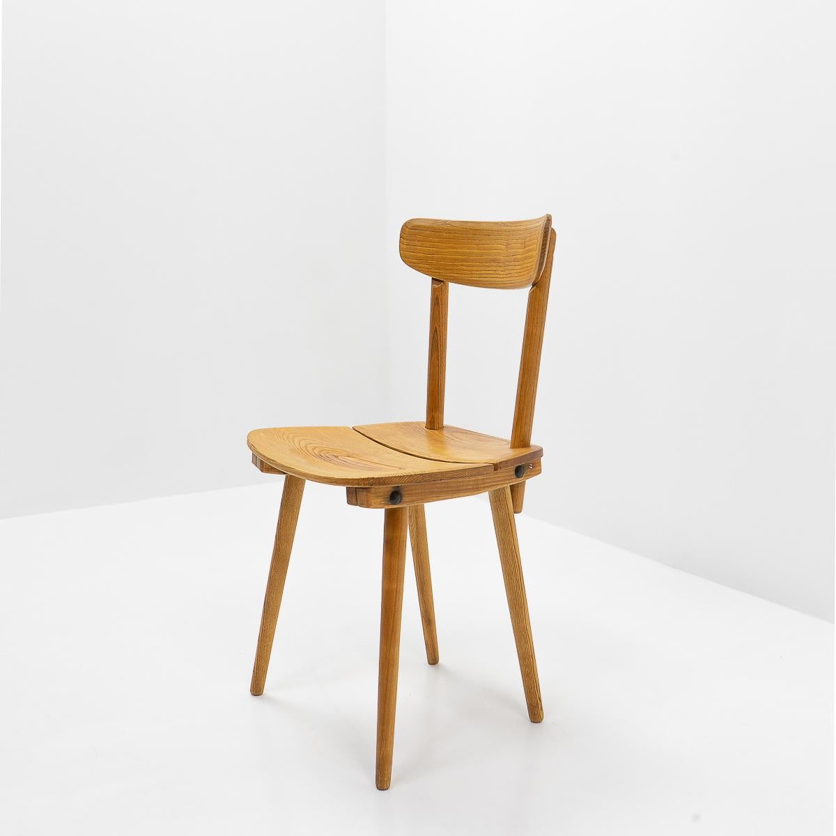 Pine Jakob Müller Side Chair for Wohnhilfe, Switzerland, 1950s For Sale