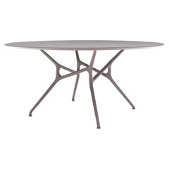 Jakob Wagner Round Branch Table in Wood and Die-Cast Aluminum Base, Cappellini