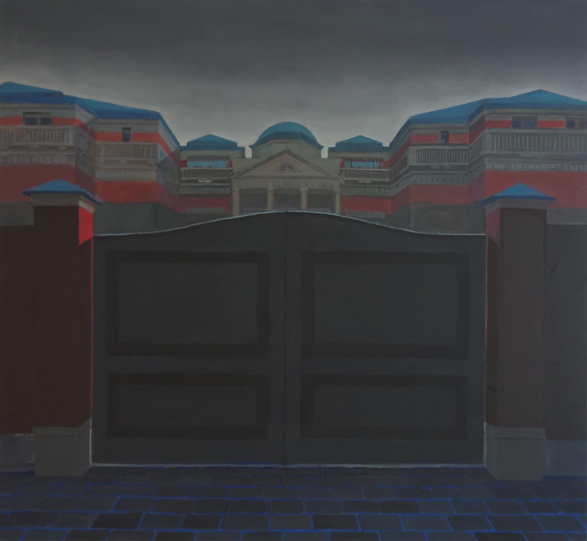 Jakub Malinowski Figurative Painting - Bad Dog - Contemporary Atmospheric Oil Painting, Large Format Painting