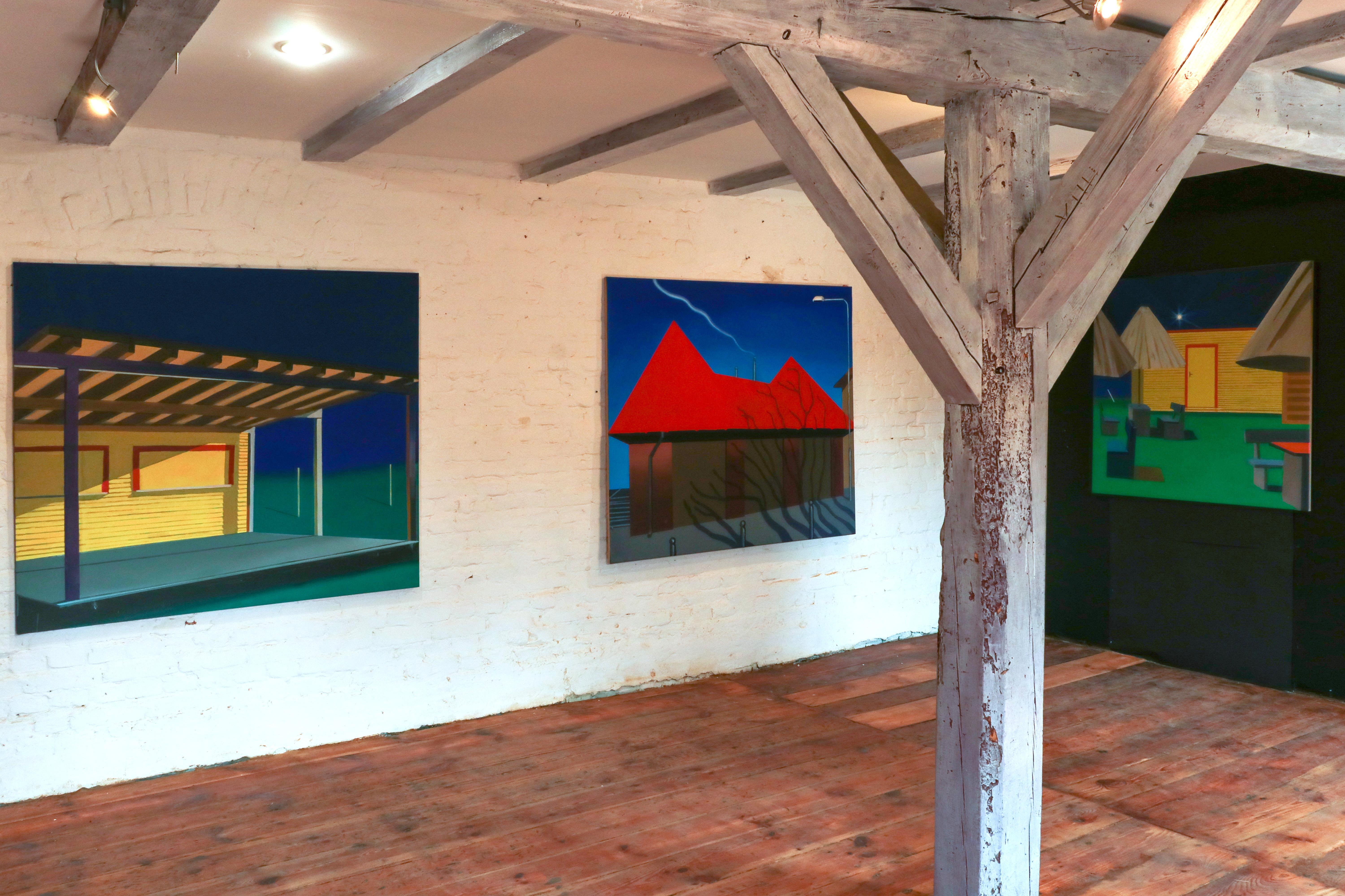 Konklave, Zeitgenössische kraftvolle figurative Ölgemälde, Großformat (Grau), Figurative Painting, von Jakub Malinowski