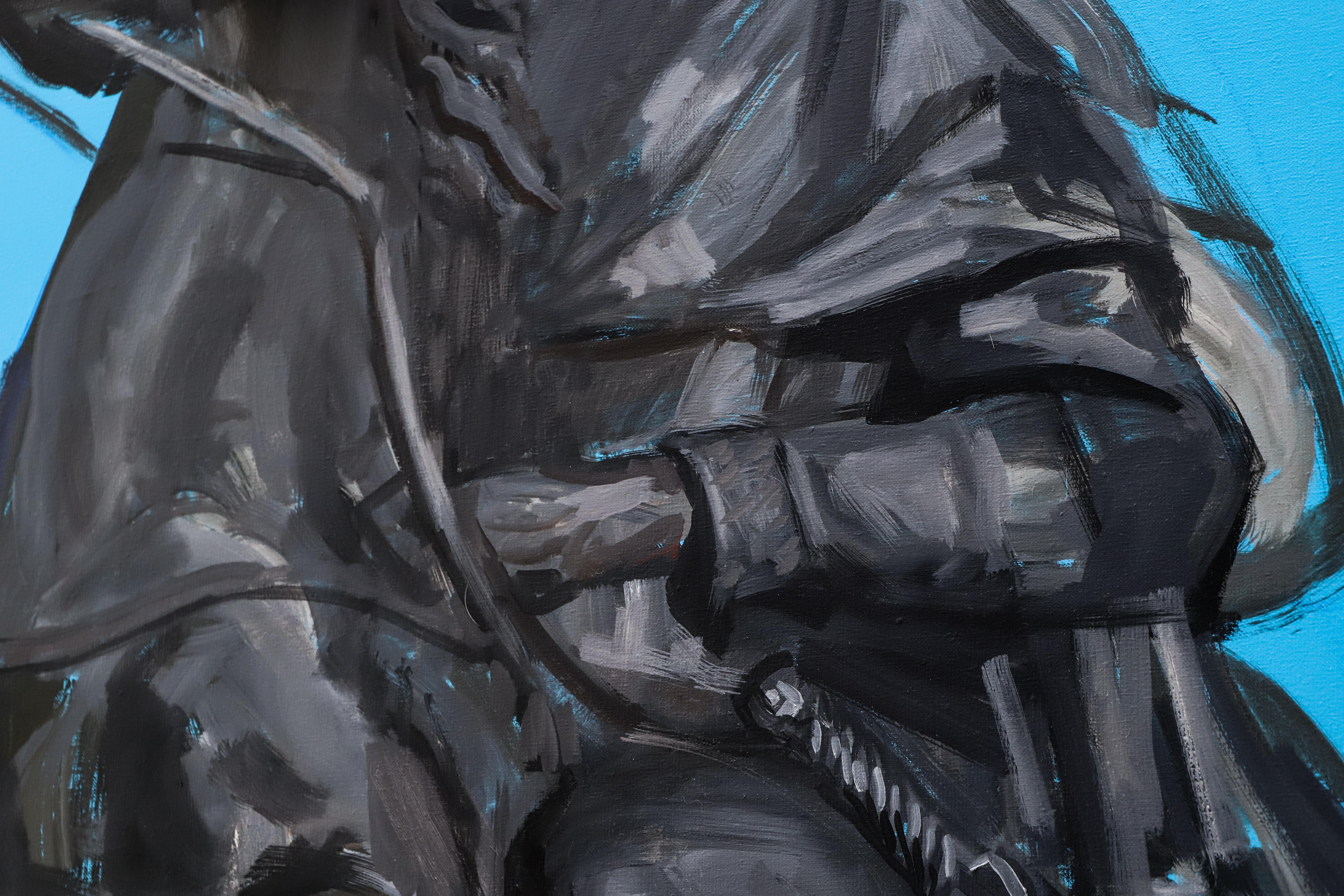 Gris De Payne, from Ex Heroes Series - Large Format Oil Painting, Monument For Sale 4