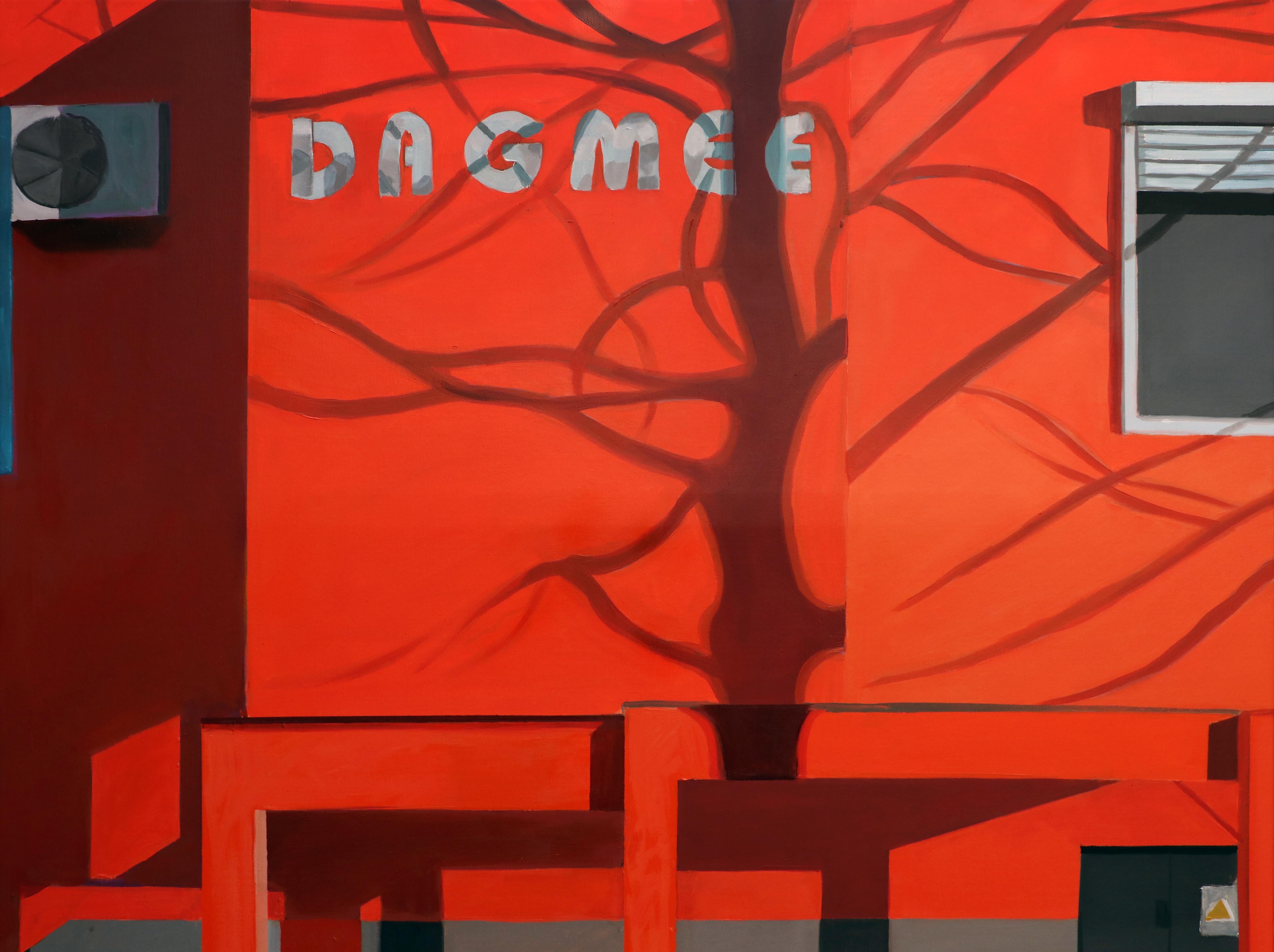 Figurative Painting di Jakub Malinowski - Senza titolo  ( Rosso ) - Pittura ad olio figurativa contemporanea e potente, grande formato