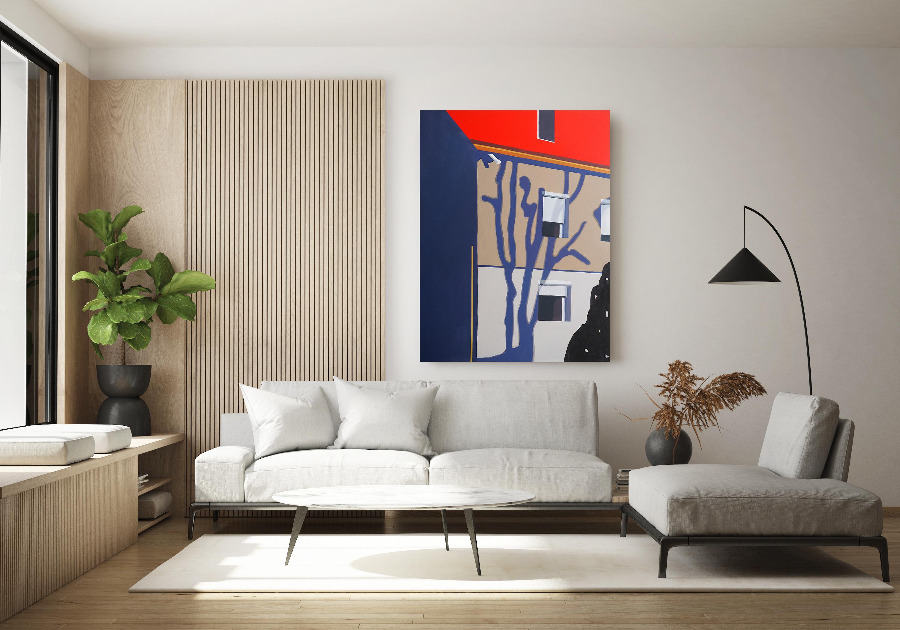 Torre panoramica, pittura a olio contemporanea di forte impatto figurativo, grande formato - Painting di Jakub Malinowski
