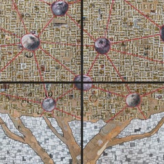 Composition VIII - Apple tree, Mixed Media on Paper