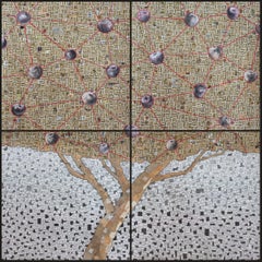 Composition VIII - Pomme d'arbre, techniques mixtes sur papier