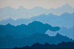 Les montagnes. Peut-être la mer, peut-être les nuages - contemporain  Peinture à l'huile - Nature