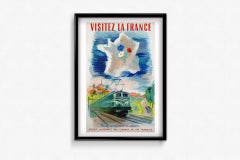 1952 original travel poster by the French artist Jal - SNCF - Visitez la France