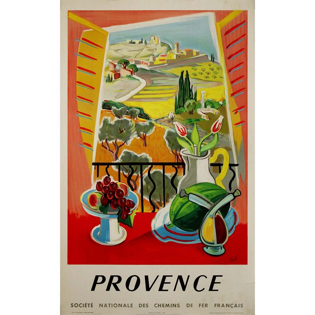 1959 Provence SNCF Original French Travel Poster by Jal