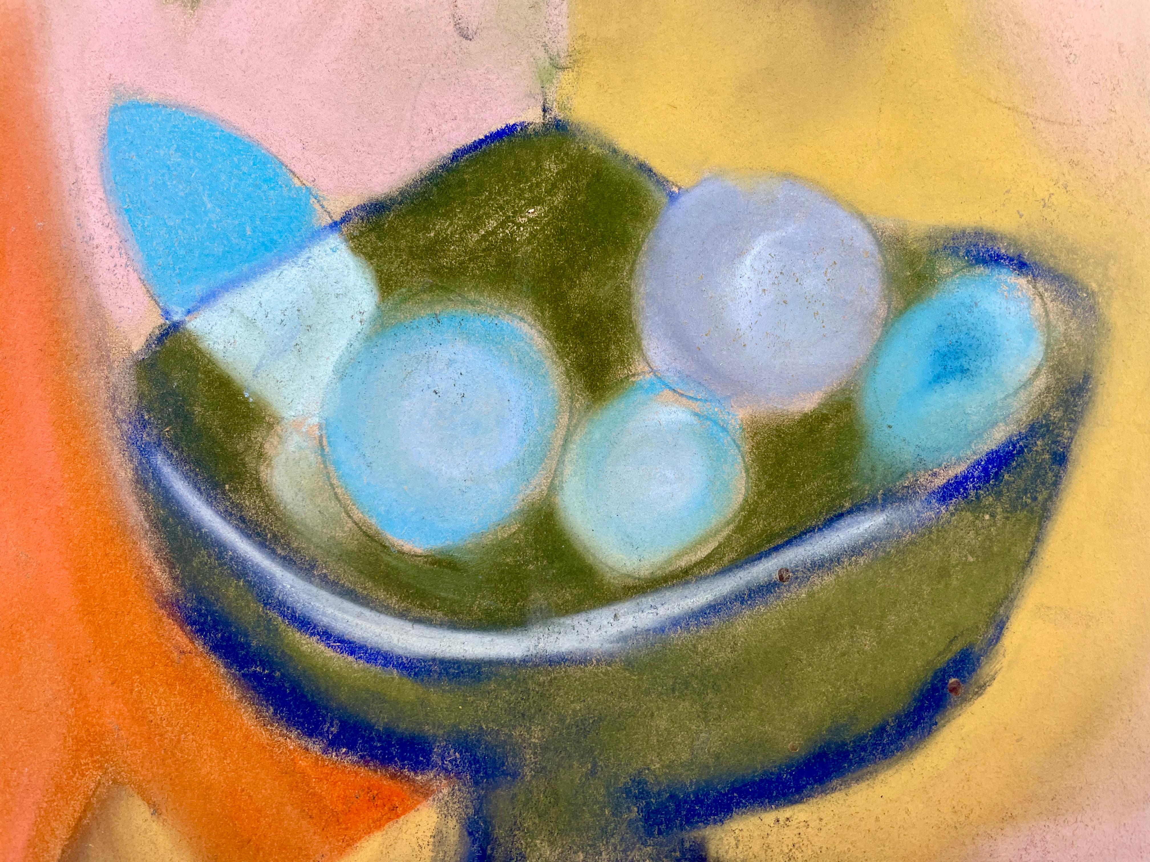 Früchte in Schale, „Stillleben“ (Geometrische Abstraktion), Painting, von Jaled Muyaes (Kena)