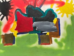 "Sole nero, sole giallo" Pittura astratta contemporanea