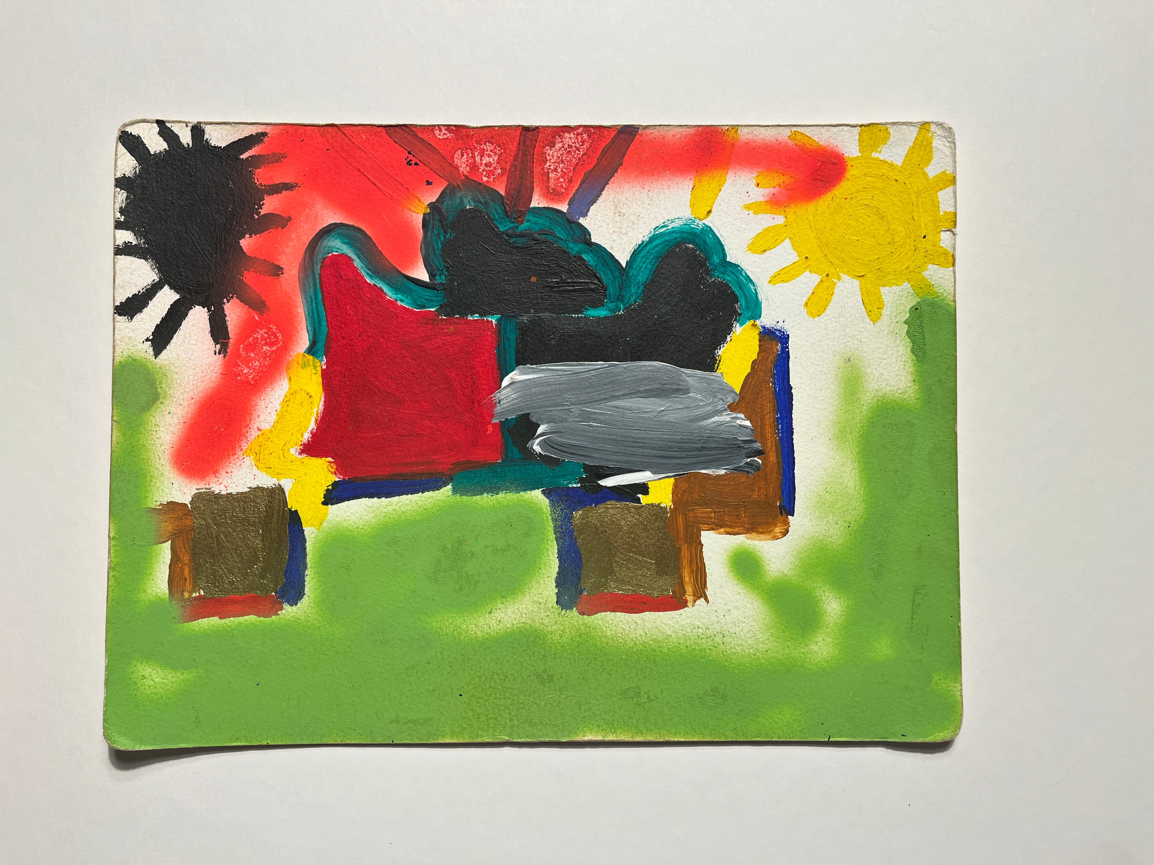 Jalen Masai
"Black Sun, Yellow Sun"
2021
Spray paint, acrylic paint on paper
12"x9" unframed
Unsigned
