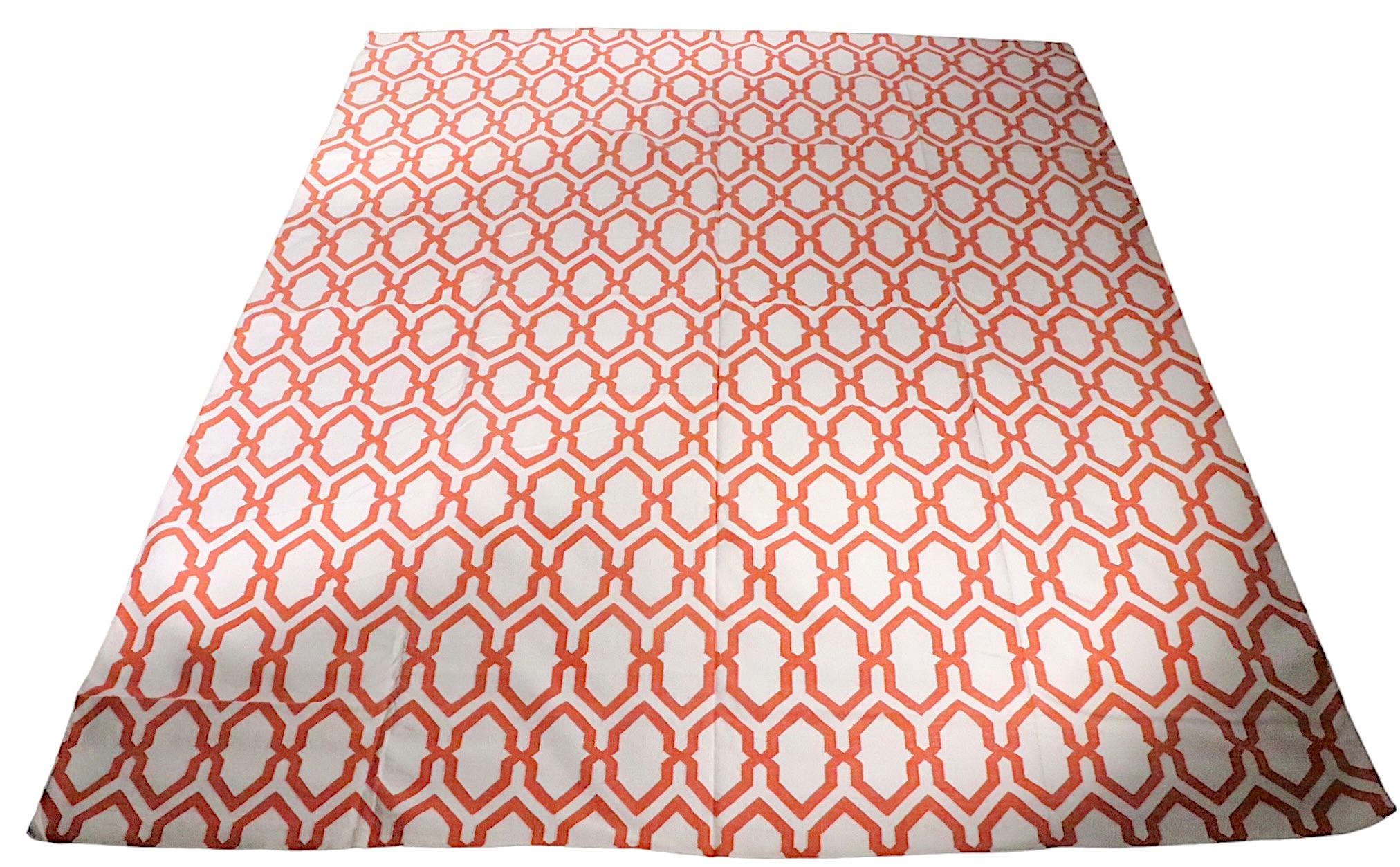 Jali Orange Dhurrie by the Rug Company, circa 2014 In Good Condition For Sale In New York, NY