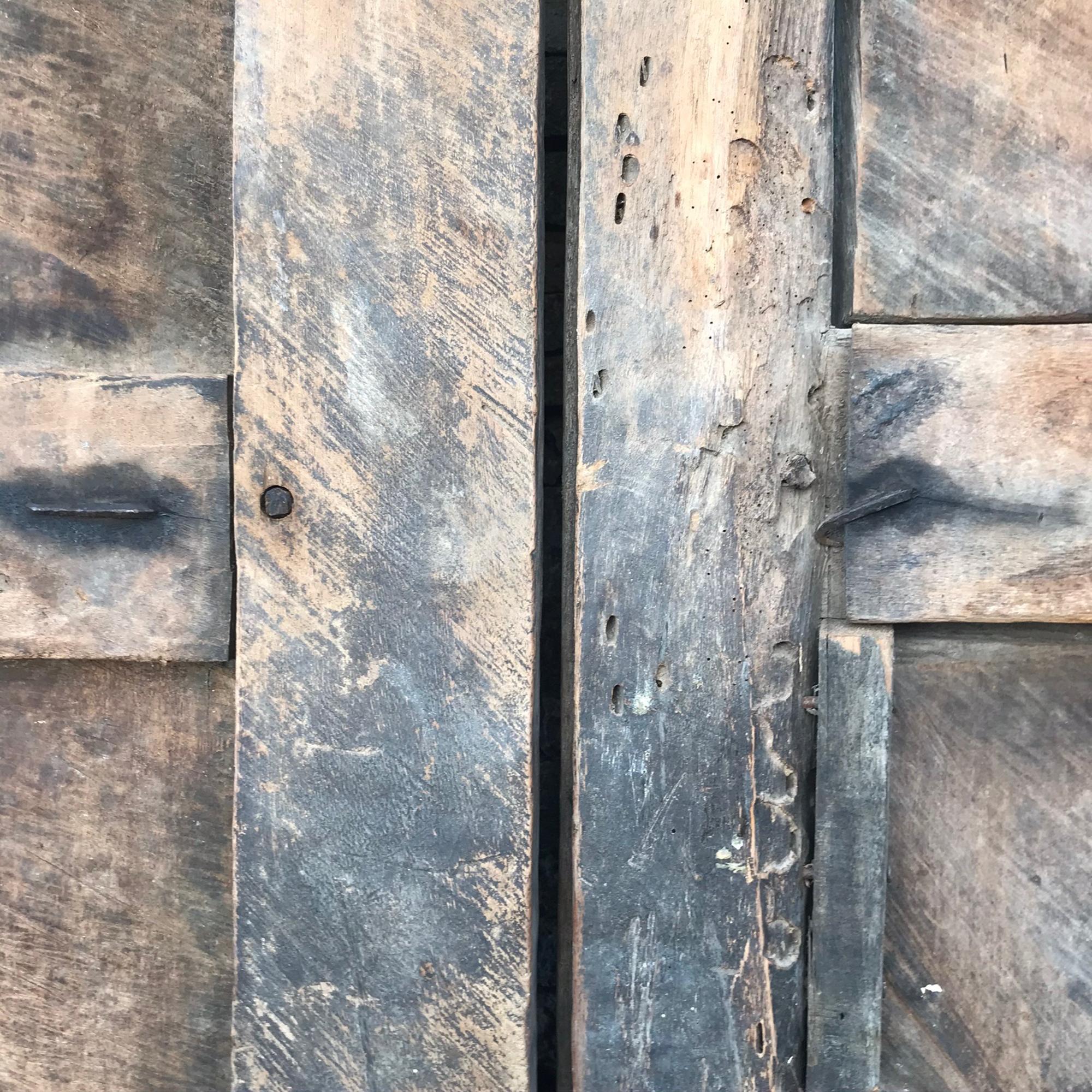 Jalisco Hacienda, alte rustikale Tür aus massivem Mesquite-Holz, Mexiko, 1920er Jahre 3