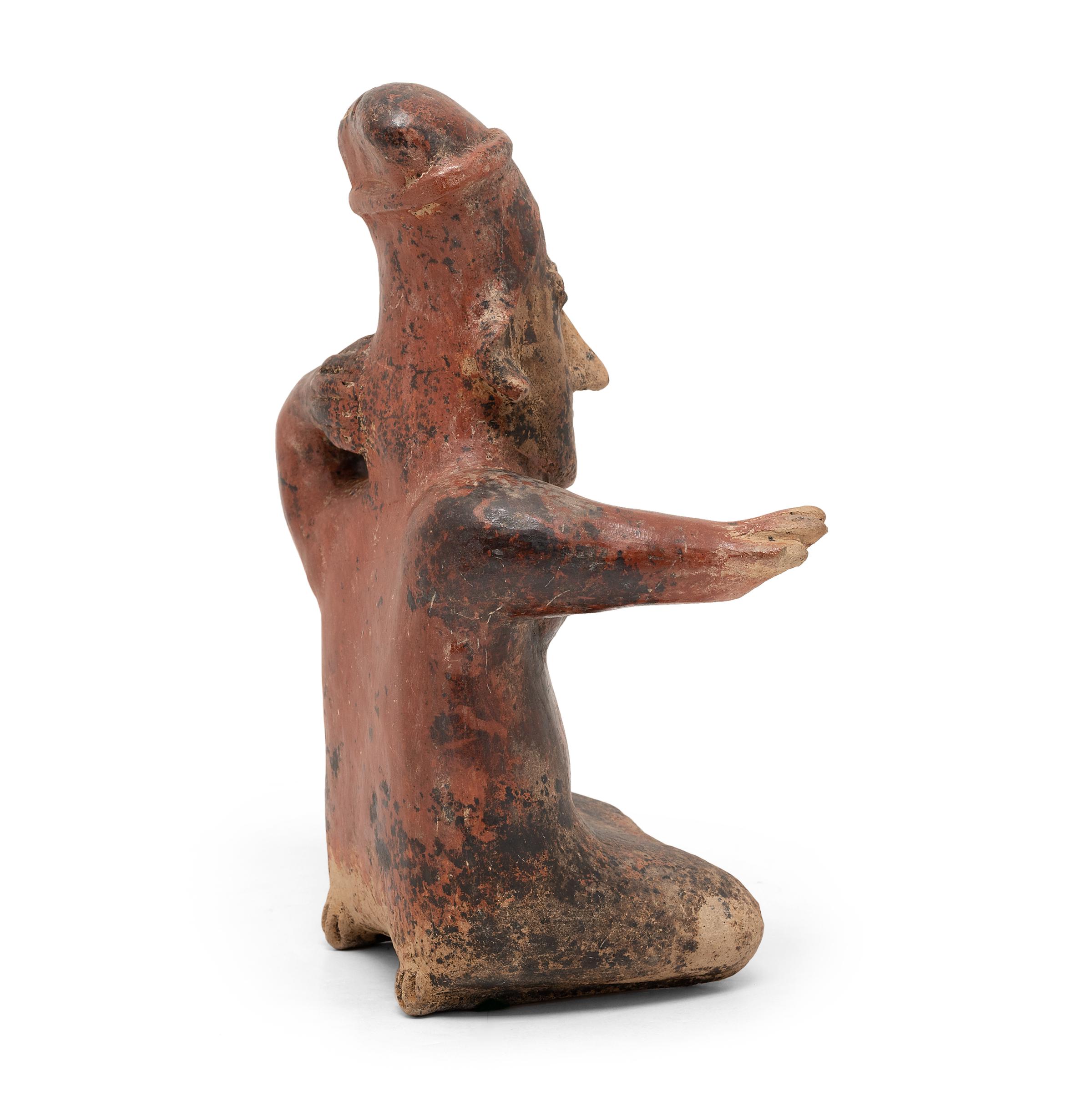 Mexican Jalisco Kneeling Female Figure, ca. 400 AD For Sale
