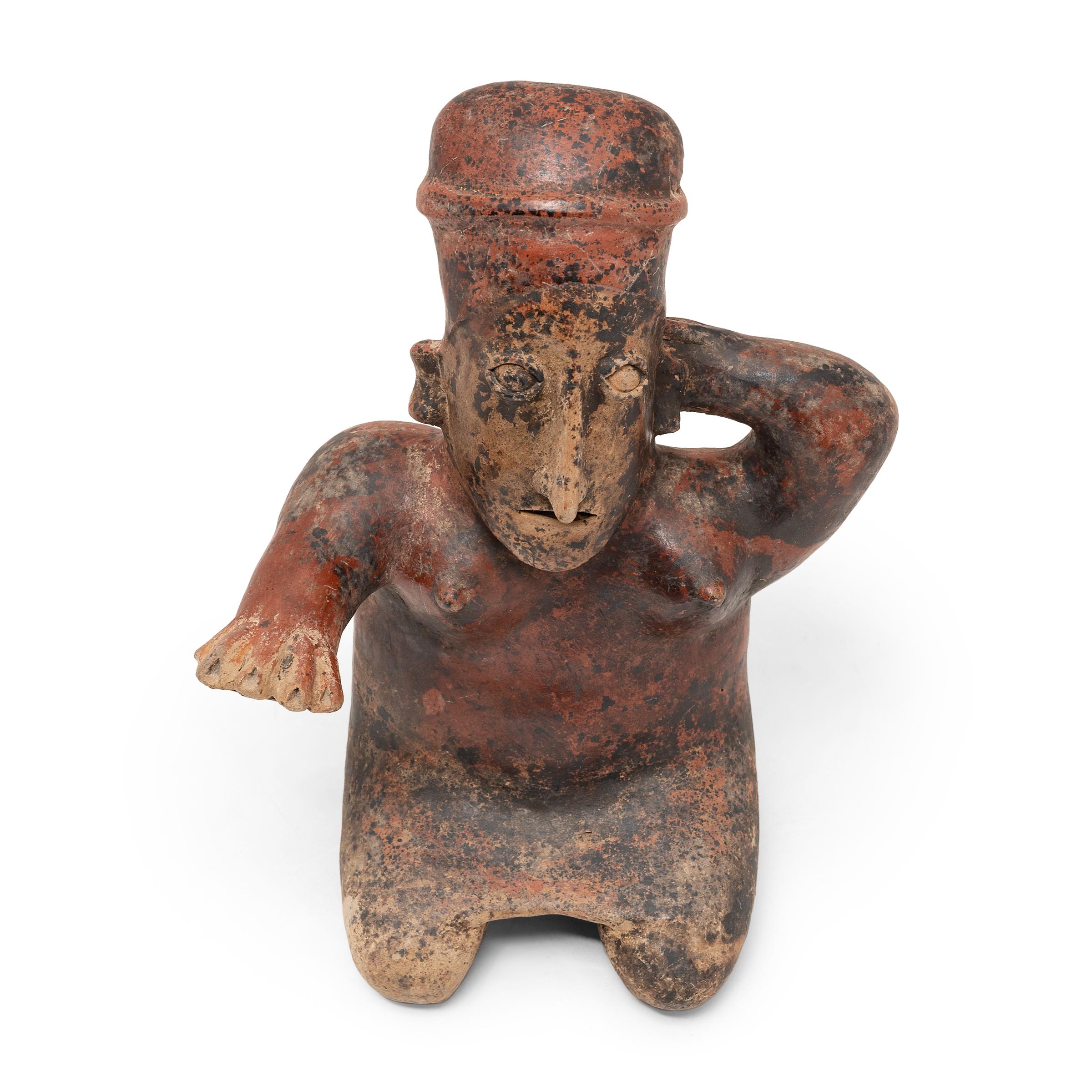 Jalisco Kneeling Female Figure, ca. 400 AD In Good Condition For Sale In Chicago, IL