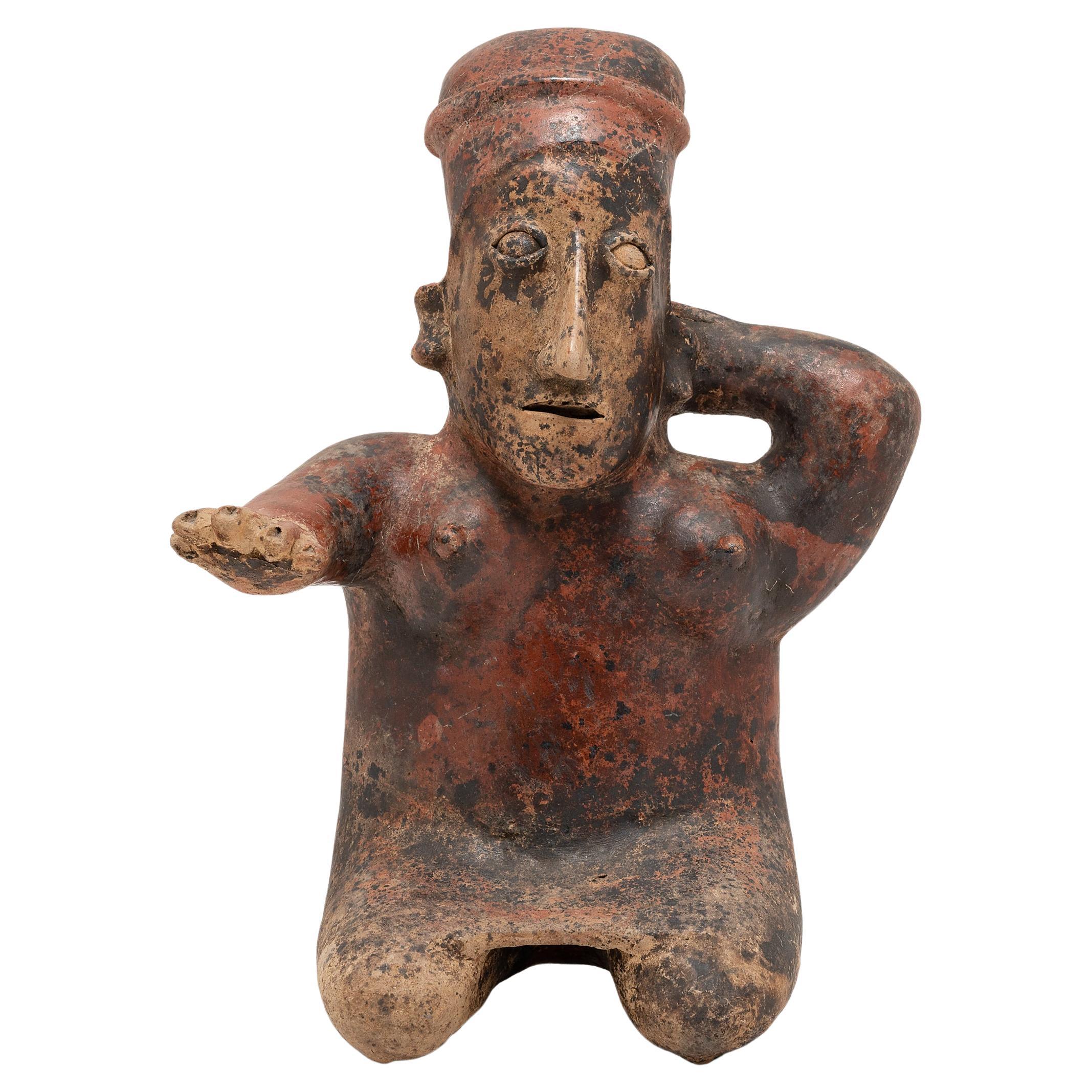 Jalisco Kneeling Female Figure, ca. 400 AD For Sale