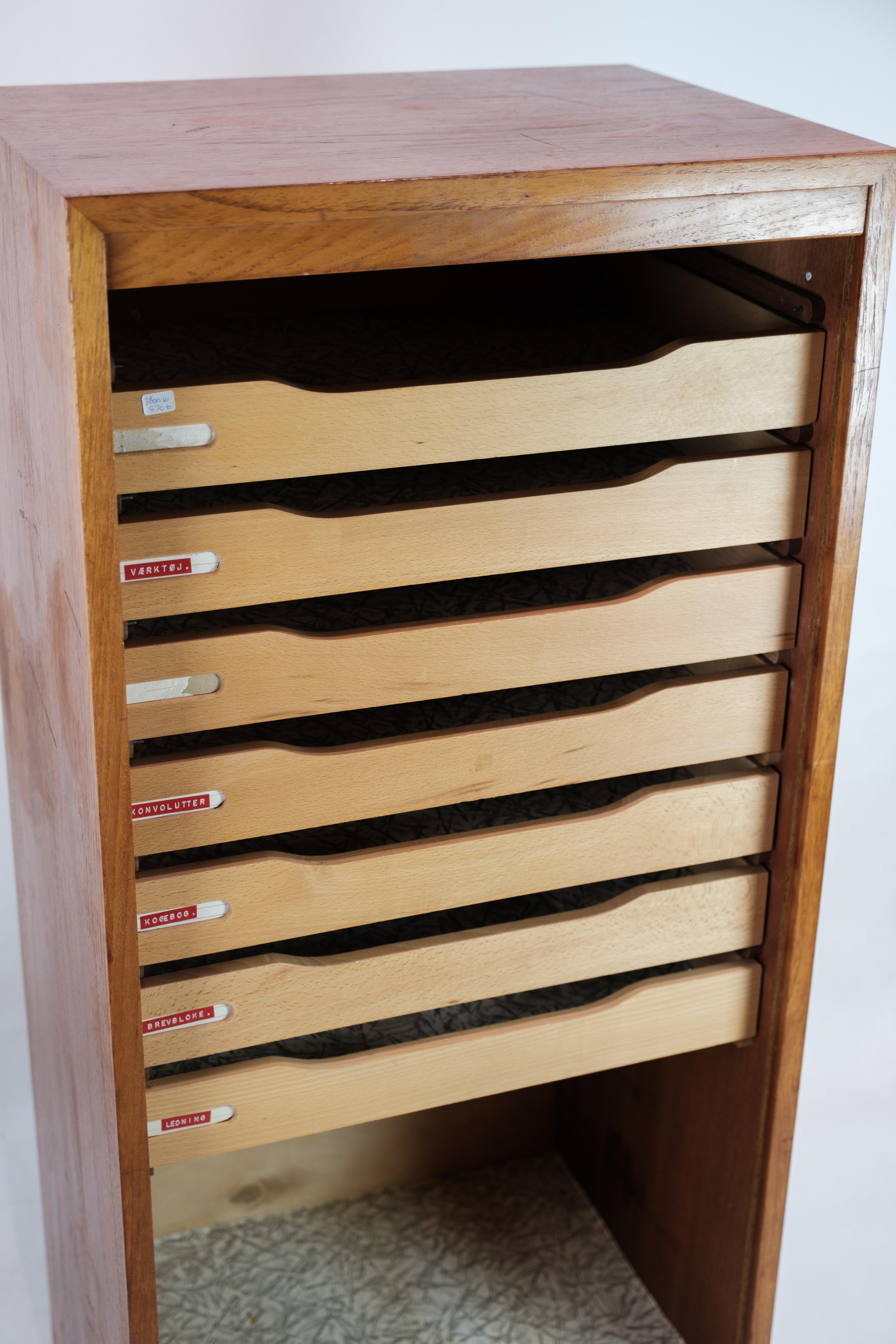Jalousie Cabinet with Pull-Out Drawers in Teak Wood from the 1960s 1