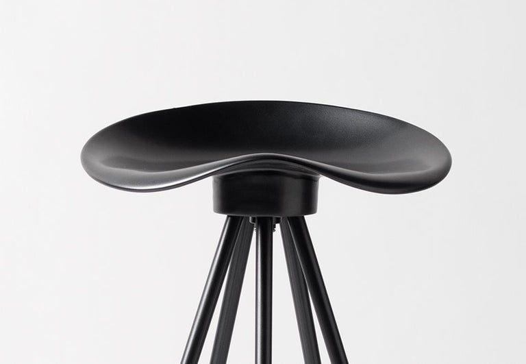 Modern Jamaica All Black Counter Stool, Aluminum Seat For Sale