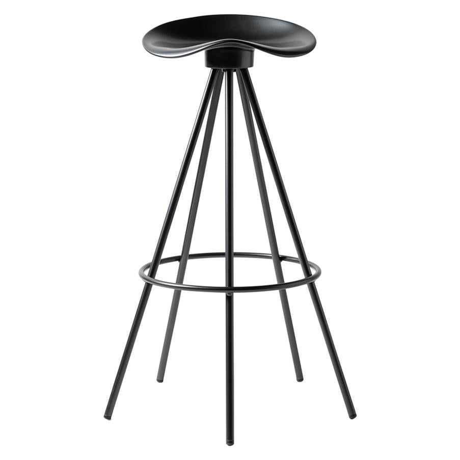 Bar stool model "Jamaica" by Pepe Cortes Spainall black aluminium swivel seat 