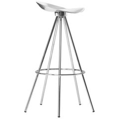 Bar Stool model "Jamaica" stool by Pepe Cortes, aluminium swivel seat steel legs