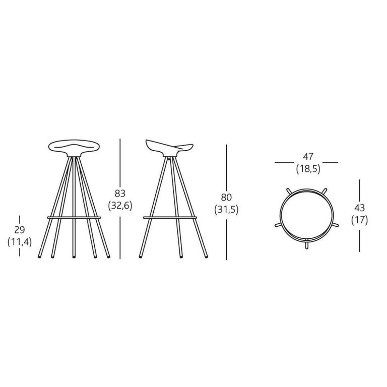Jamaica Bar Stool With Solid Varnished Beech Wooden Seat For Sale at