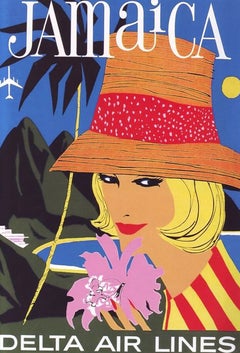 Jamaika – Originalplakat von Delta Air Lines, gestaltet von John Hady, 1960